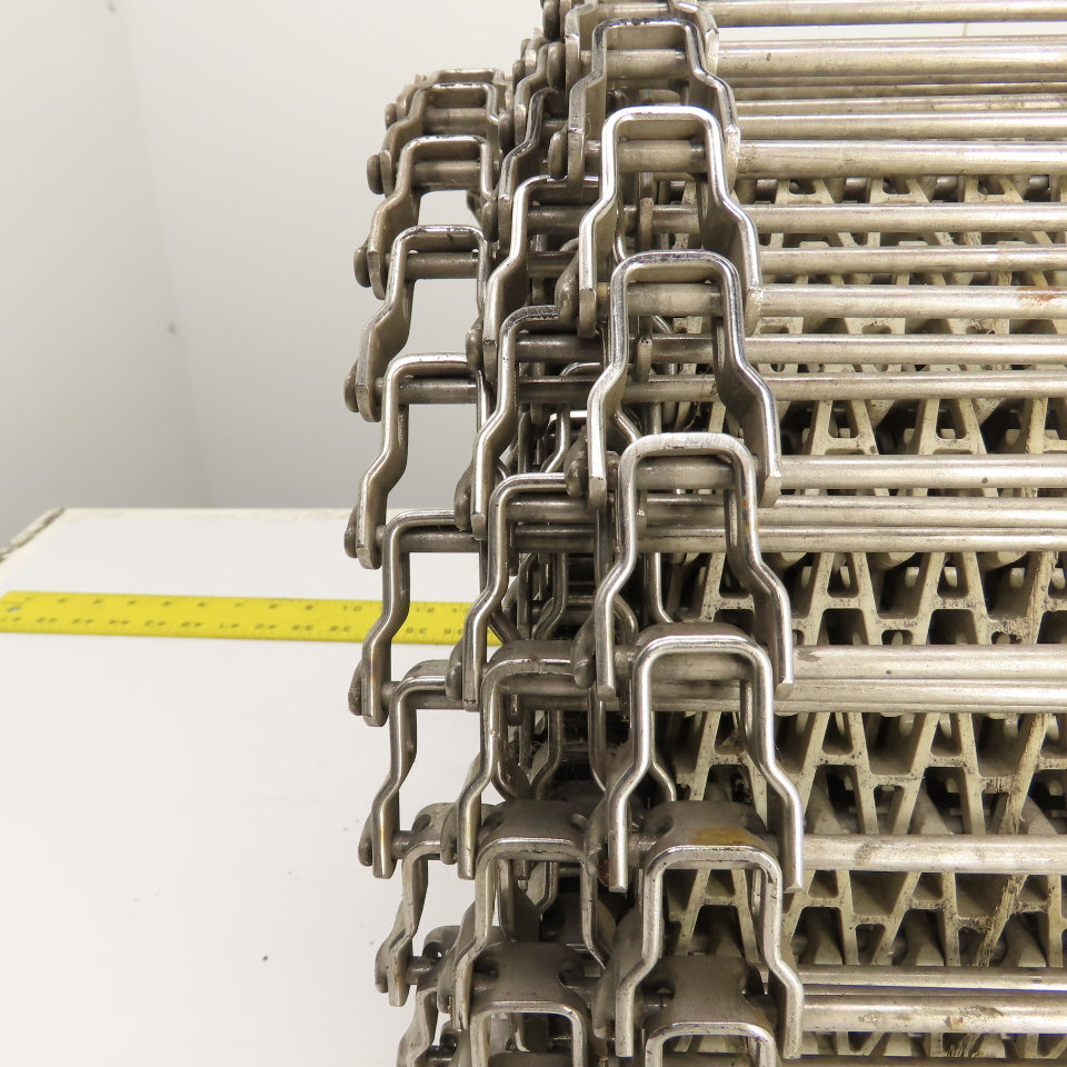 322" OAL x 12" Wide Plastic Open Link Table Top Conveyor Chain (Stainless)