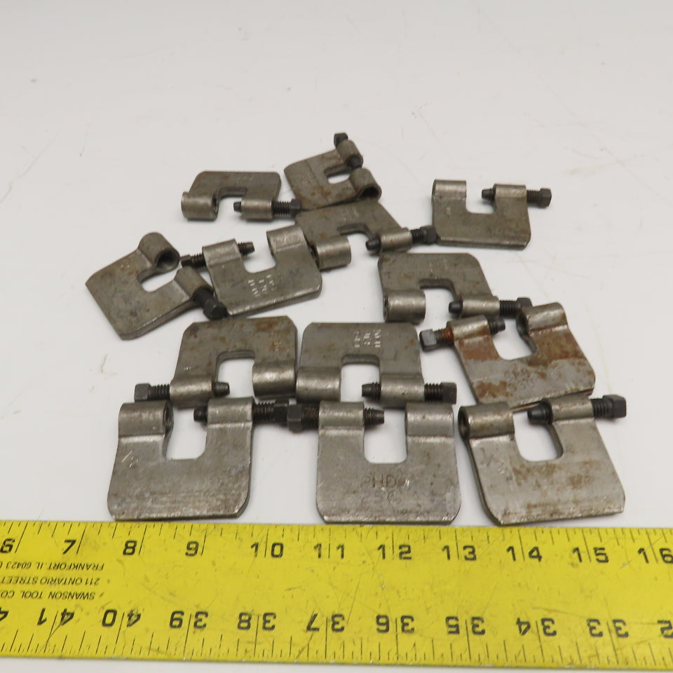 PHD 1/2" Threaded I-Beam Flange C-Clamp Lot Of 13