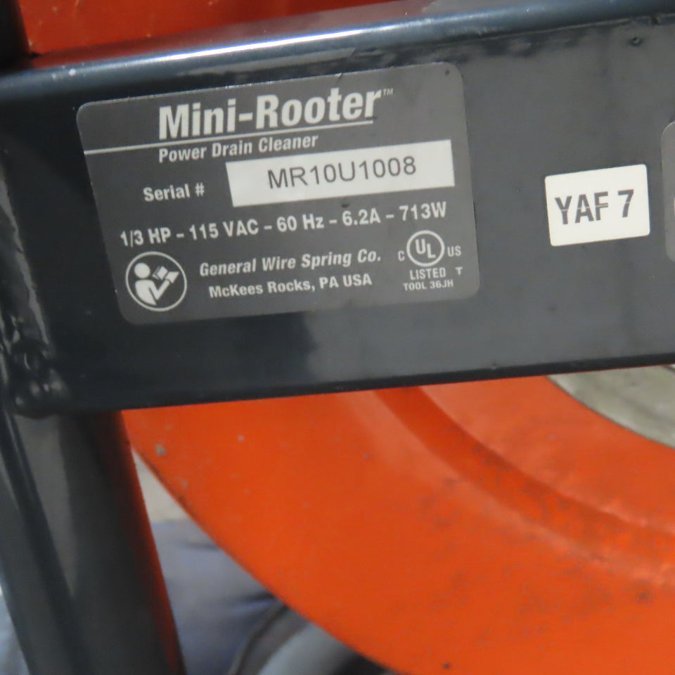 General Mini-Rooter PRO Professional Drain Cleaner Auger Clog Snake 115V 50'