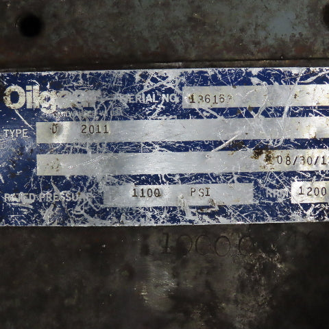 Oilgear D-2011 Open Loop Hydraulic Variable Displacement Pump 1100PSI 1200RPM