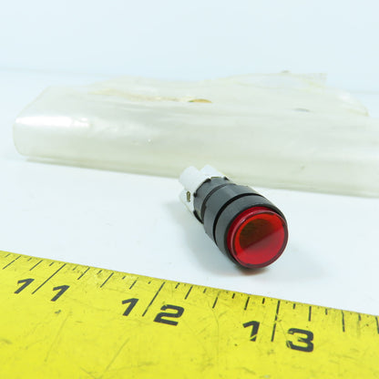 5E4 25T55 Red Illuminated Momentary Contact Pushbutton Switch 300VAC Round NEW