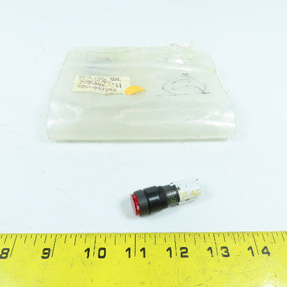 5E4 25T55 Red Illuminated Momentary Contact Pushbutton Switch 300VAC Round NEW