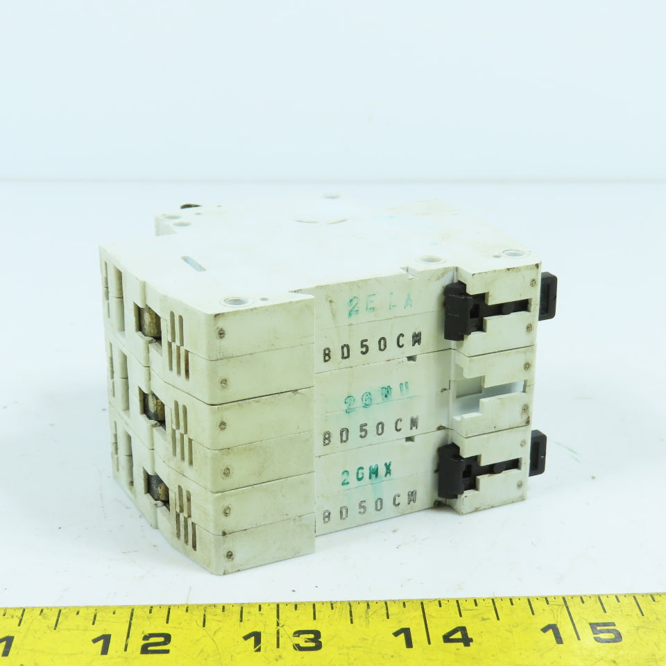 Moeller FAZ-3-C50 50A 3-Pole 3-Phase Rail Mount Circuit Breaker 415V