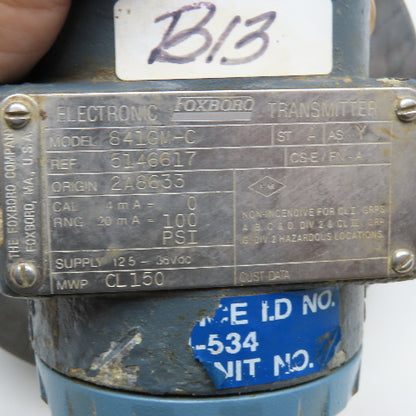Foxboro 841GM-C 3" Flange Mount Pressure Transmitter 12.5-36VDC