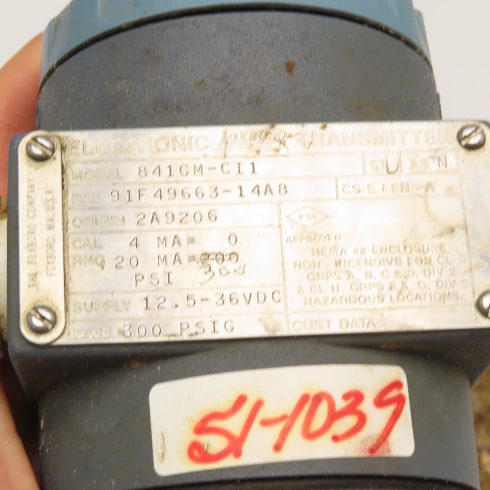 Foxboro 841GM-CI1 3" Flange Mount Pressure Transmitter 12.5-36VDC