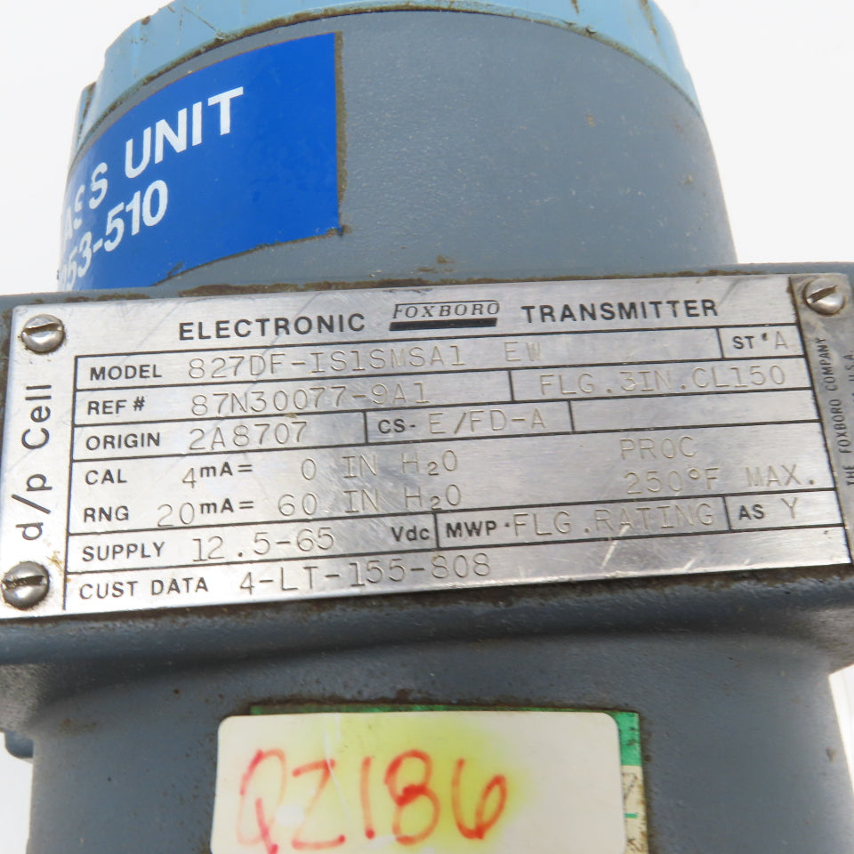 Foxboro 827DF-IS1SMSA1 Electronic Transmitter 3" Flange Mount 12.5-65VDC