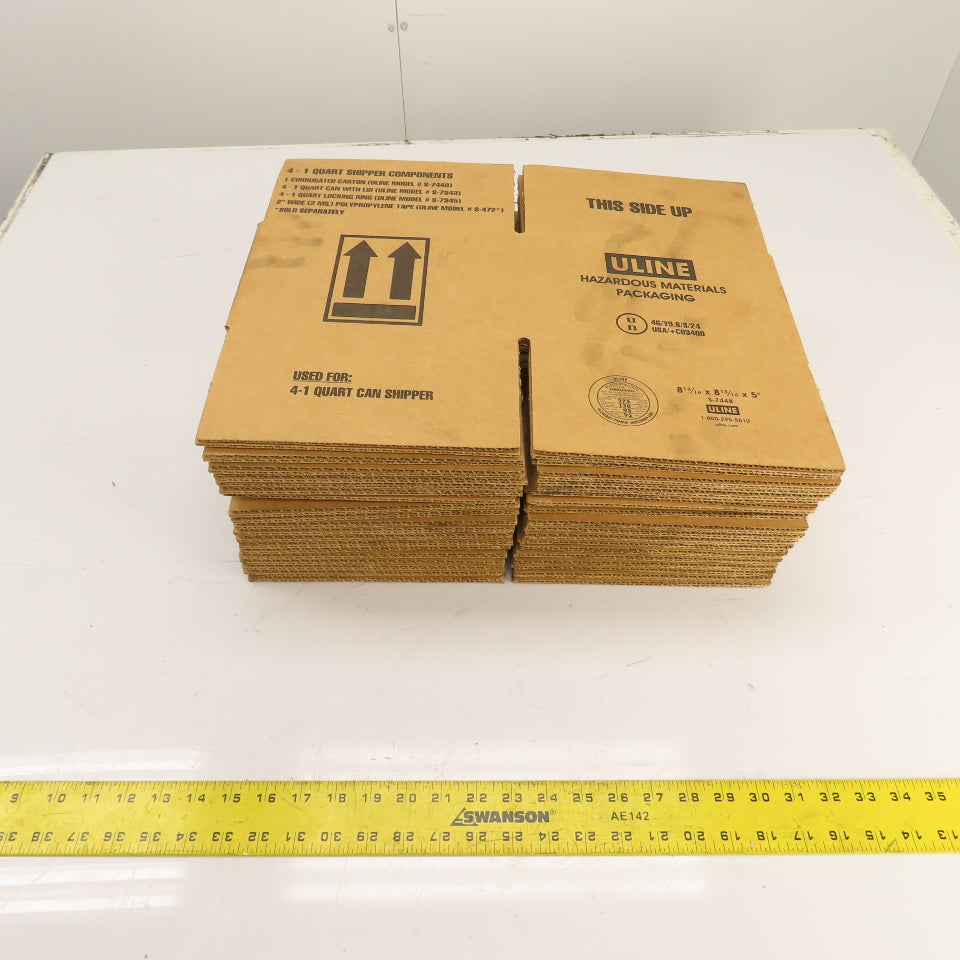 Uline S-7448 4 x 1 Quart Paint Can Shippers 8-13/16 x 8-13/16 x 5" Lot Of 19