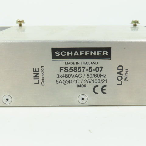 Schaffner FS5857-5-07 3-Phase Line Filter 480VAC 50/60HZ 5A