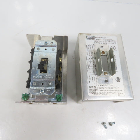 Hubbell HBL7810D 30A Manual Motor Controller Switch 20HP 600V W/ Enclosure