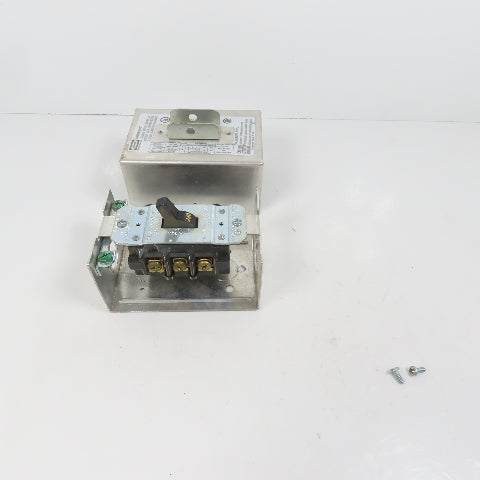 Hubbell HBL7810D 30A Manual Motor Controller Switch 20HP 600V W/ Enclosure