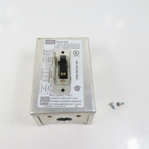 Hubbell HBL7810D 30A Manual Motor Controller Switch 20HP 600V W/ Enclosure