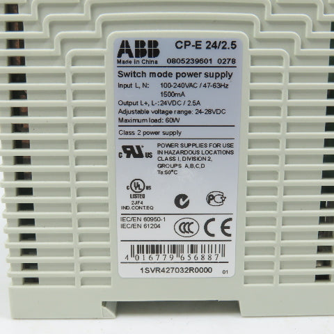 ABB CP-E 24/2.5 24V 2.5A DC Switch Mode Power Supply 100-240VAC Input