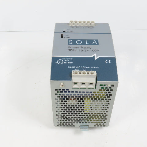 Sola SDN 10-24-100P 24VDC 10A Rail Mount Power Supply 115/230VAC Input