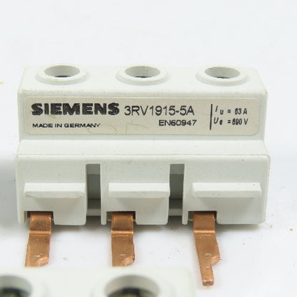 Siemens 3RV1915-5A 3-Phase Supply Terminal Busbar 63A 690V For S0 & S00 Lot/5