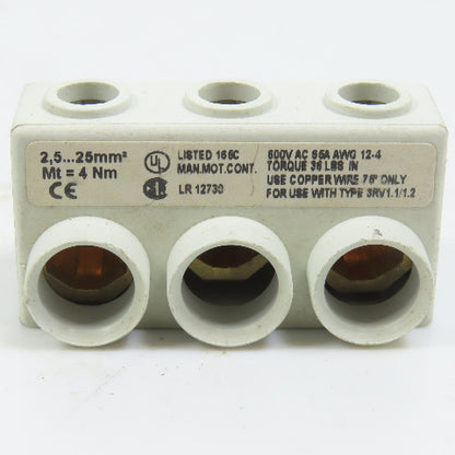 Siemens 3RV1915-5A 3-Phase Supply Terminal Busbar 63A 690V For S0 & S00 Lot/5