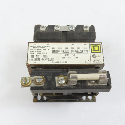 Square D K50D1 0.050kVA Control Transformer Pri 220-480V Sec 110-115-120V