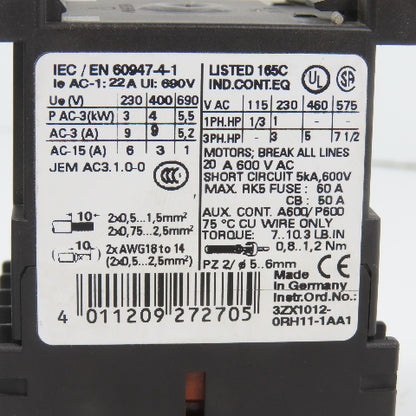 Siemens 3RT1016-1BB41 Sirius 10E Power Contactor 24VDC Coil Lot Of 3