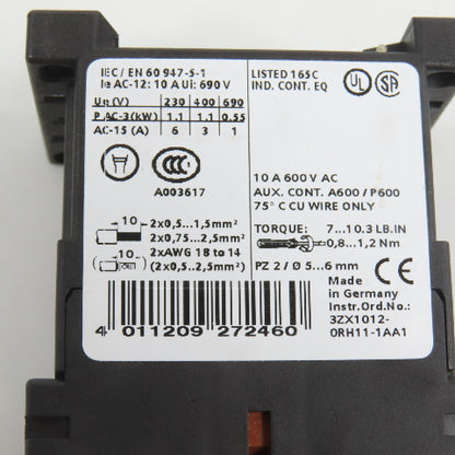 Siemens 3RH1131-1AF00 Sirius 31E Power Contactor 110V Coil Lot Of 3