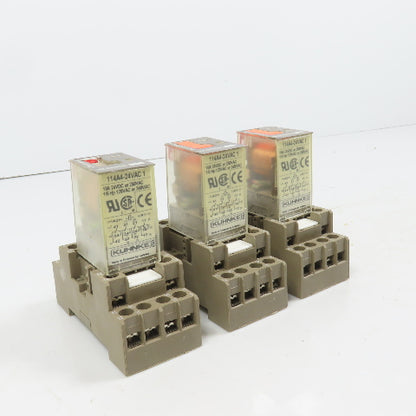 Kuhnke 114A4-24VAC1 24VDC Relay 10A W/ Base Lot Of 3