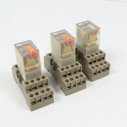 Kuhnke 114A4-24VAC1 24VDC Relay 10A W/ Base Lot Of 3