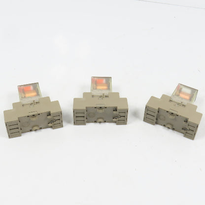 Kuhnke 114A4-24VAC1 24VDC Relay 10A W/ Base Lot Of 3