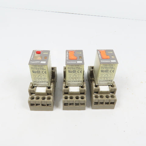 Kuhnke 114A4-24VAC1 24VDC Relay 10A W/ Base Lot Of 3