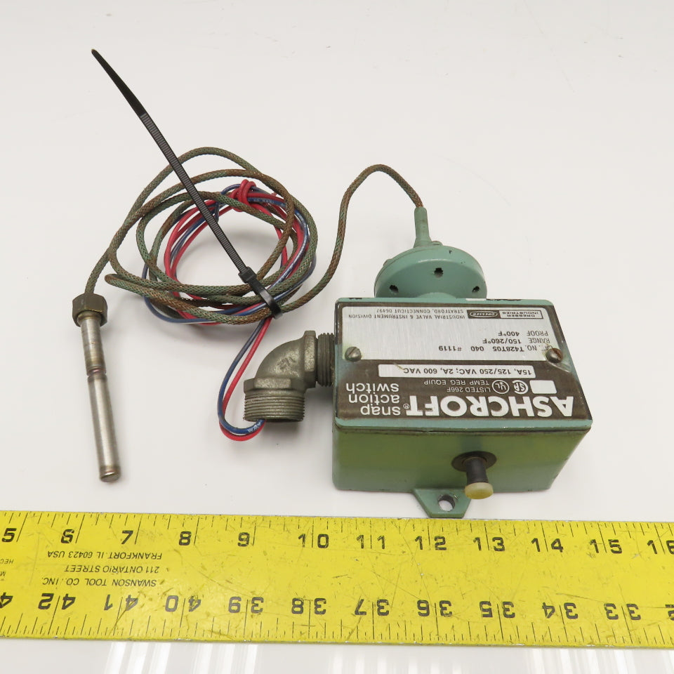 Ashcroft T428T05 15A 125/250V 150-260°F Snap Action Temperature Switch
