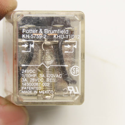 Potter & Brumfield KH-5759-2 24VDC General Purpose Plug In Relay