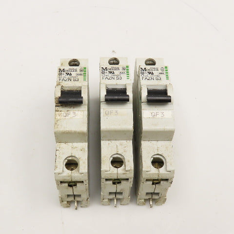 Klockner Moeller FAZN S3 3.5kA 250V 3A Single Pole Circuit Breaker Lot Of 3
