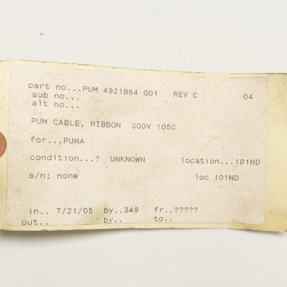 Puma Unimation 4921B64 G01 Ribbon Cable