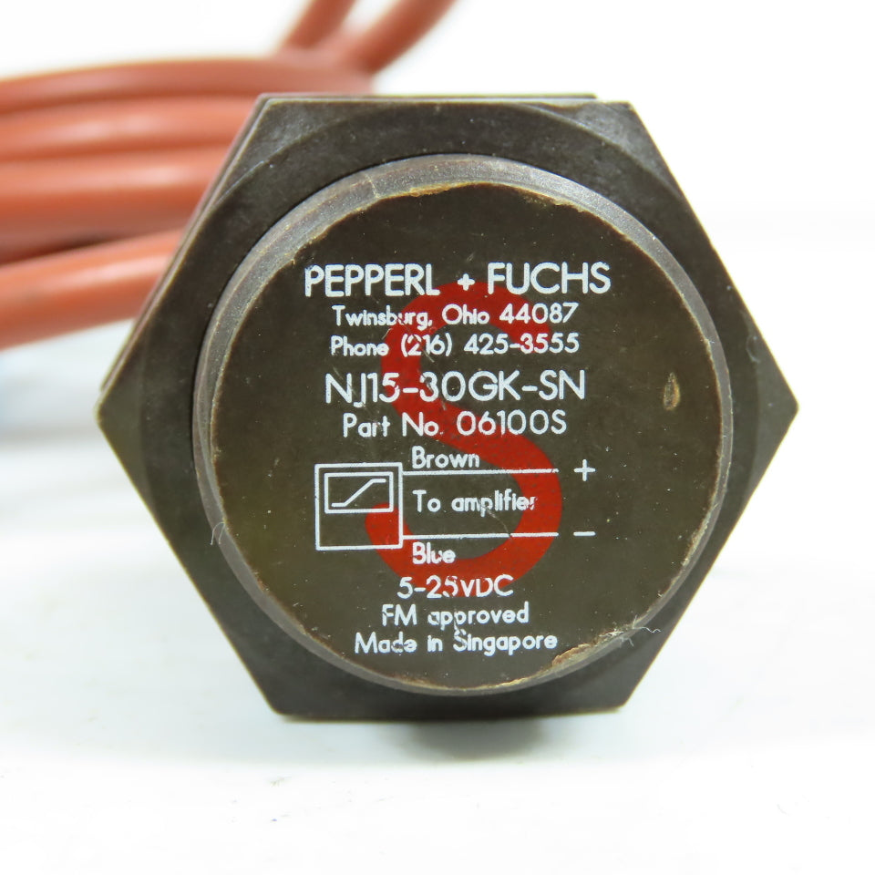 Pepperl +Fuchs 06100S NJ15-30GK-SN Inductive Sensor 5-25VDC