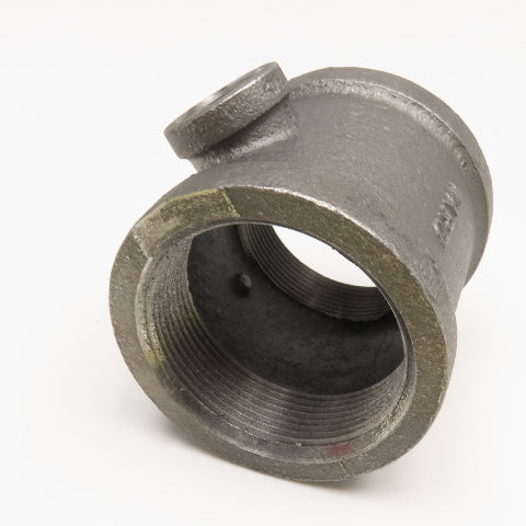 Ward 2" x 1/2" x 2" Black Malleable Iron Pipe Fitting Reducer TEE
