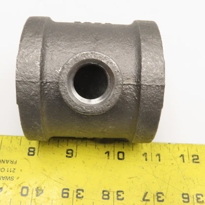 Ward 2" x 1/2" x 2" Black Malleable Iron Pipe Fitting Reducer TEE