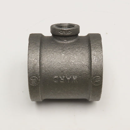 Ward 2" x 1/2" x 2" Black Malleable Iron Pipe Fitting Reducer TEE