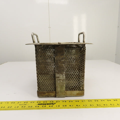 8" x 8-3/4" x 9" Deep Stainless Coolant Chip Filter Parts Cleaning Dip Basket