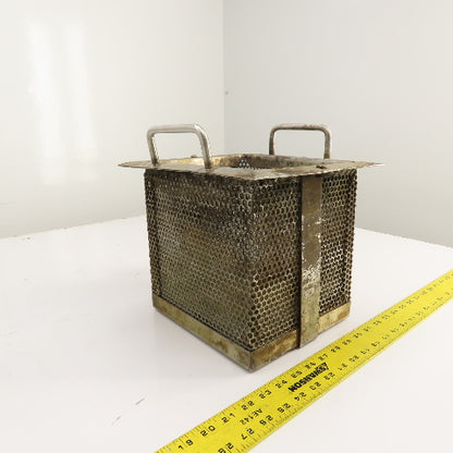 8" x 8-3/4" x 9" Deep Stainless Coolant Chip Filter Parts Cleaning Dip Basket