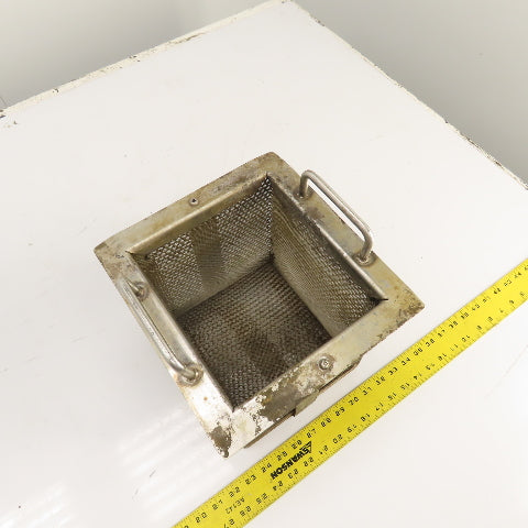 8" x 8-3/4" x 9" Deep Stainless Coolant Chip Filter Parts Cleaning Dip Basket