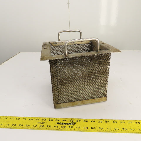 8" x 8-3/4" x 9" Deep Stainless Coolant Chip Filter Parts Cleaning Dip Basket