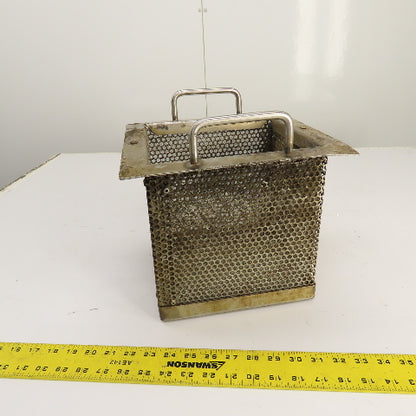 8" x 8-3/4" x 9" Deep Stainless Coolant Chip Filter Parts Cleaning Dip Basket