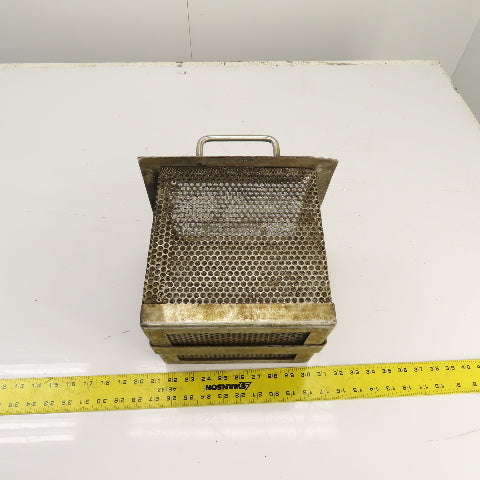 8" x 8-3/4" x 9" Deep Stainless Coolant Chip Filter Parts Cleaning Dip Basket