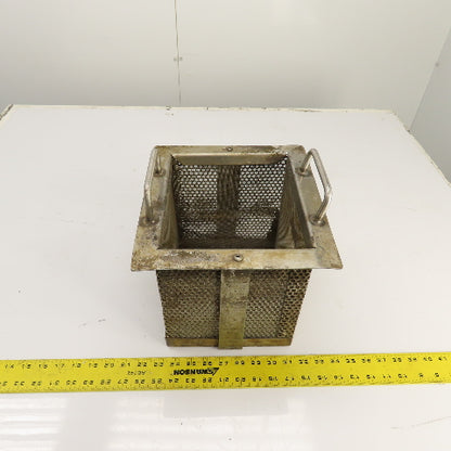 8" x 8-3/4" x 9" Deep Stainless Coolant Chip Filter Parts Cleaning Dip Basket