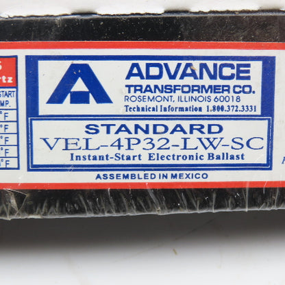 Advance VEL-4P32-LW-SC Instant Start Electronic Ballast 277V NIB