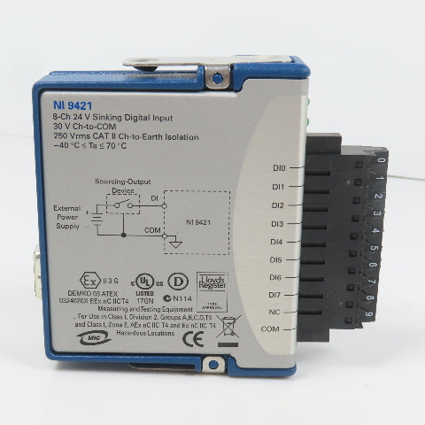 National Instruments NI 9421 189197F-01L 8-Ch 24V Sinking Digital Input (Clean)