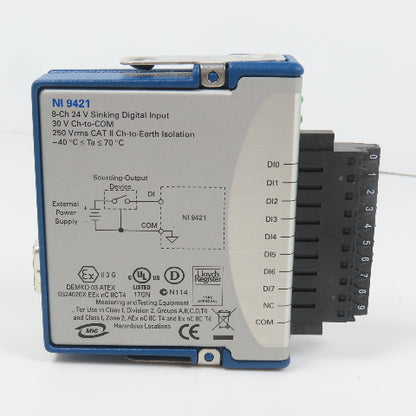 National Instruments NI 9421 189197F-01L 8-Ch 24V Sinking Digital Input (Clean)