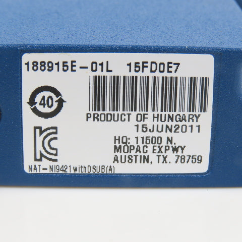 National Instruments NI 9421 W/ DSUB 188915E-01L 8-Ch 24V Sinking Digital Input