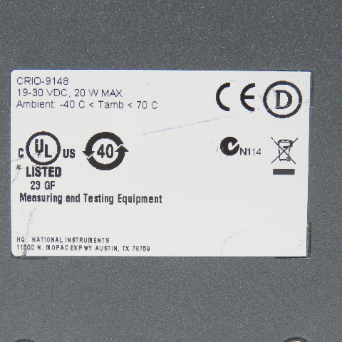 National Instruments 198944C-05L NI 9148 8-Space Ethernet Chassis CRIO-9148