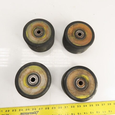 Yale Type E 162G 5" OD Hard Rubber Caster Wheel For Stand On Forklift Lot Of 4
