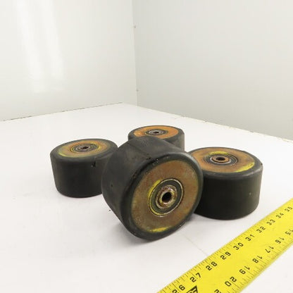 Yale Type E 162G 5" OD Hard Rubber Caster Wheel For Stand On Forklift Lot Of 4