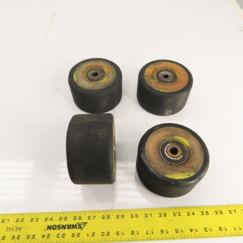 Yale Type E 162G 5" OD Hard Rubber Caster Wheel For Stand On Forklift Lot Of 4