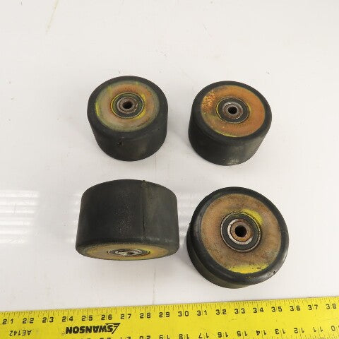 Yale Type E 162G 5" OD Hard Rubber Caster Wheel For Stand On Forklift Lot Of 4